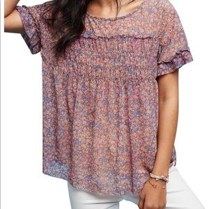 Anthropologie Robyn Smocked Blouse